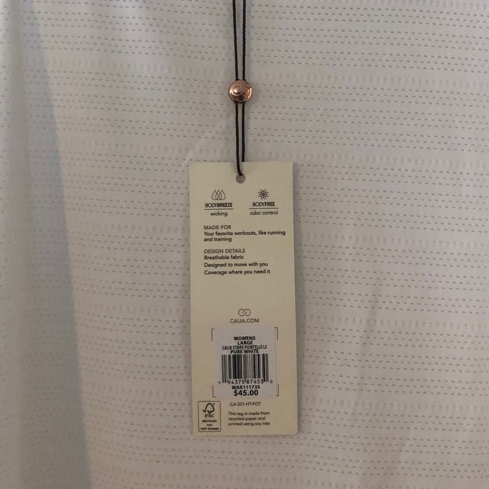 NWT Calia Pointelle Long Sleeve - Pure White - Picture 3 of 4